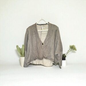 Indigenous Gray Women's Cardigan made in Peru 💯 % Organic Cotton L